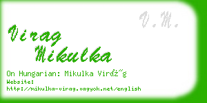 virag mikulka business card